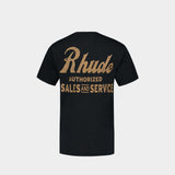 Rhude Sales And Service T-Shirt 黑色棉质T恤