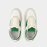 Rhecess Low 白色/绿色光面小羊皮运动鞋