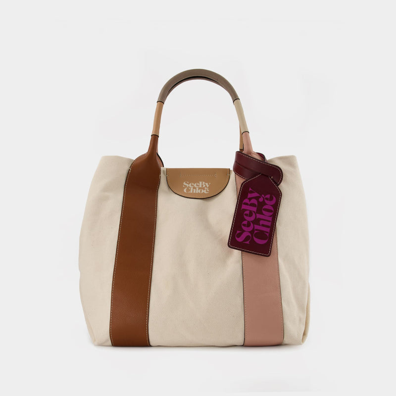 Leatizia Tote Bag - See By Chloe -  Caramello - Cotton/Leather