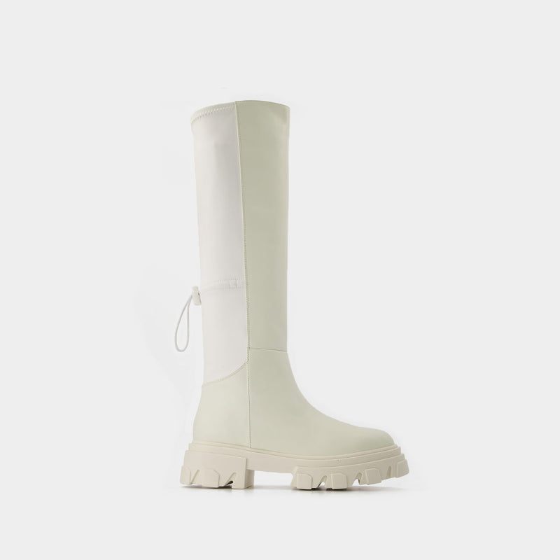 Gia Borghini Tubular Boot 白色粒面羊皮高筒靴