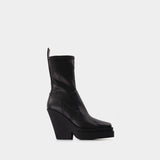 Gia Borghini Texan Ankle Boot 合成皮质高跟踝靴