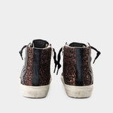 Golden Goose GGDB Sneakers Slide Glitter 皮质中帮做旧