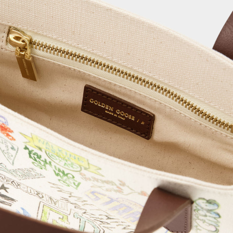 California Tote Bag - Golden Goose -  White/Multi - Leather