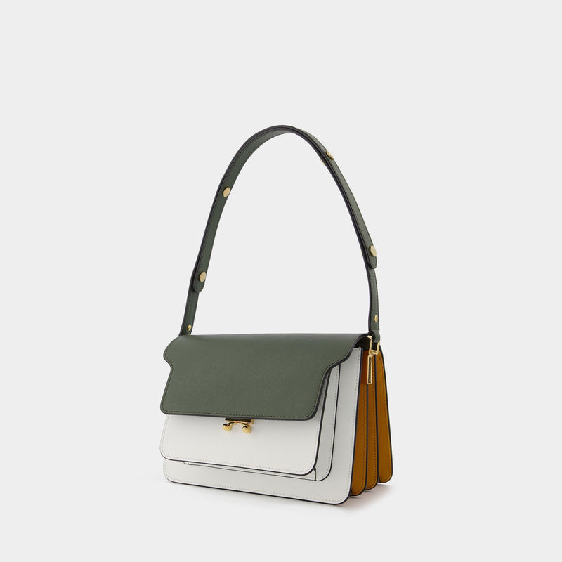 粉丝立减玛尼 Marni Trunk Bag Medium 中号经典皮质肩背风琴包