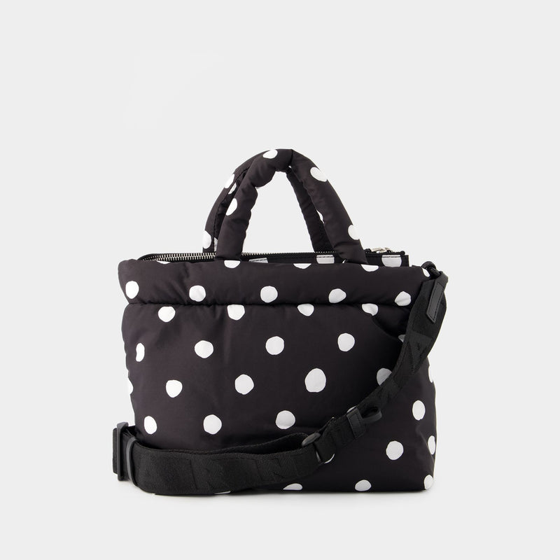 粉丝立减玛尼 Marni Ew Dots Print Tote 黑色皮质托特手提肩背包