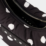 Dots Print Hobo Bag - Marni - Leather - Black