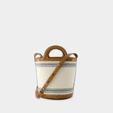 Tropicalia Mini 米色棉质水桶包