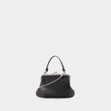 Granny Frame Bag 黑色皮质手提包
