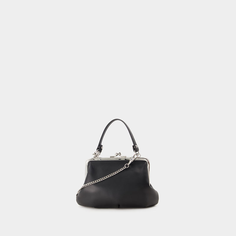 Granny Frame Bag 黑色皮质手提包