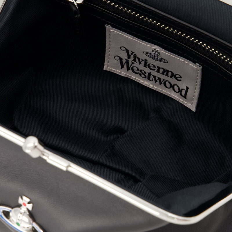 Granny Frame Bag 黑色皮质手提包