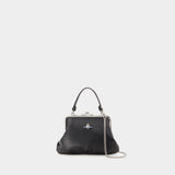 Granny Frame Bag 黑色皮质手提包