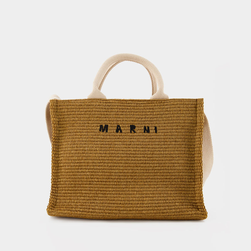 玛尼 Marni Small Basket 拼色编织篮子包手提肩背包