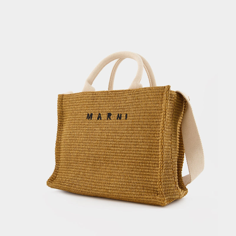 玛尼 Marni Small Basket 拼色编织篮子包手提肩背包