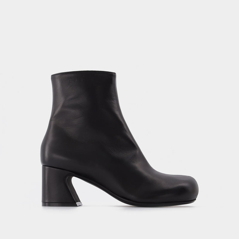 玛尼 Marni Ankle Boot W/Zip 6 皮质高跟踝靴