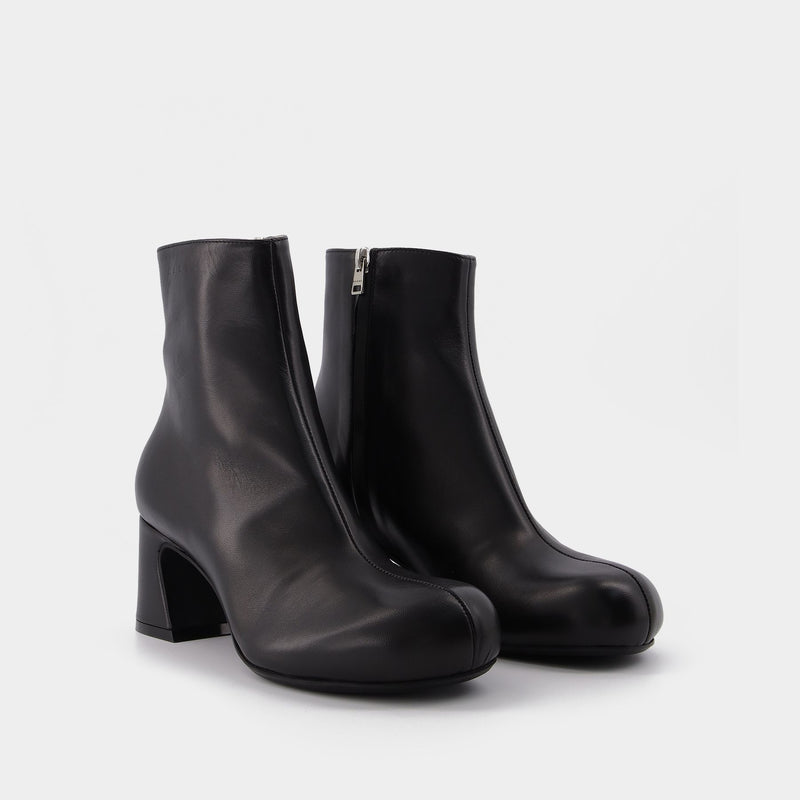 玛尼 Marni Ankle Boot W/Zip 6 皮质高跟踝靴