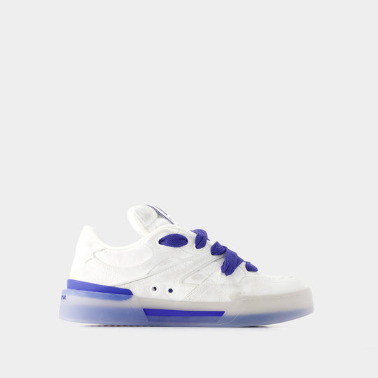 New Roma 白色绒面小牛皮运动鞋