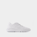 Interactive3 Allacciato Pelle Sneakers in White Leather