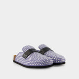 J.W. Anderson Loafers 紫色光滑牛皮饰水晶露跟乐福鞋