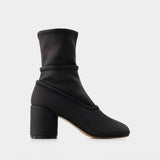 马吉拉 MM6 Maison Margiela Ankle Boots 黑色聚酯纤维踝靴