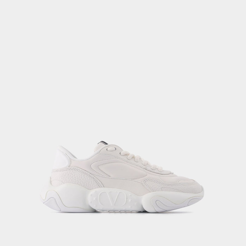 Bubbleback Sneaker in White Leather