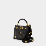 Roman Stud Small Handbag - Valentino Garavani - Black - Leather