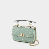 Rockstud Spike Small Hobo Bag - Valentino Garavani - Blue - Leather