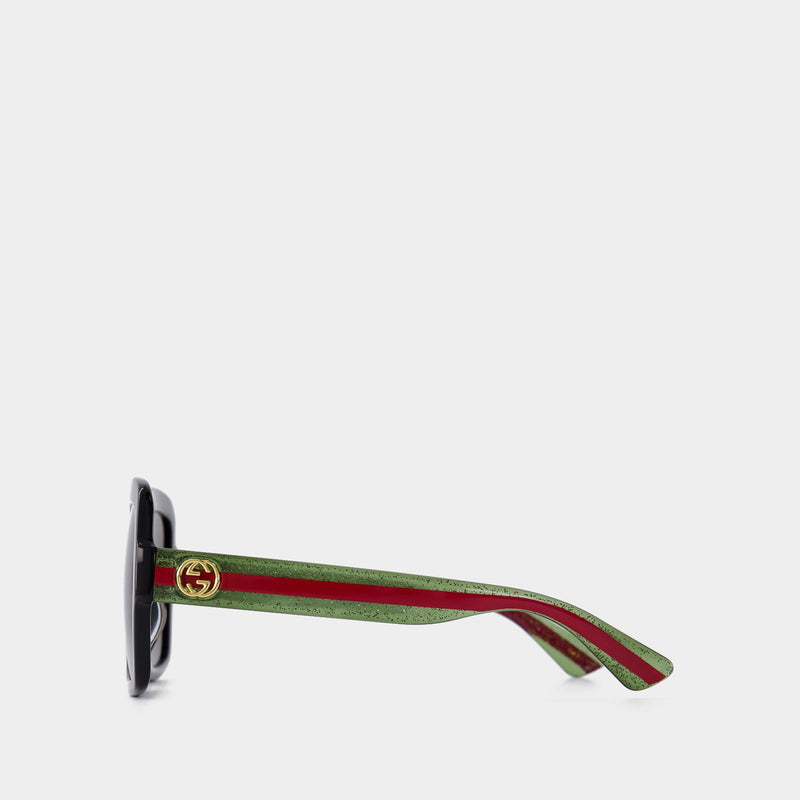 Sunglasses in Black/Green/Brown Acetate