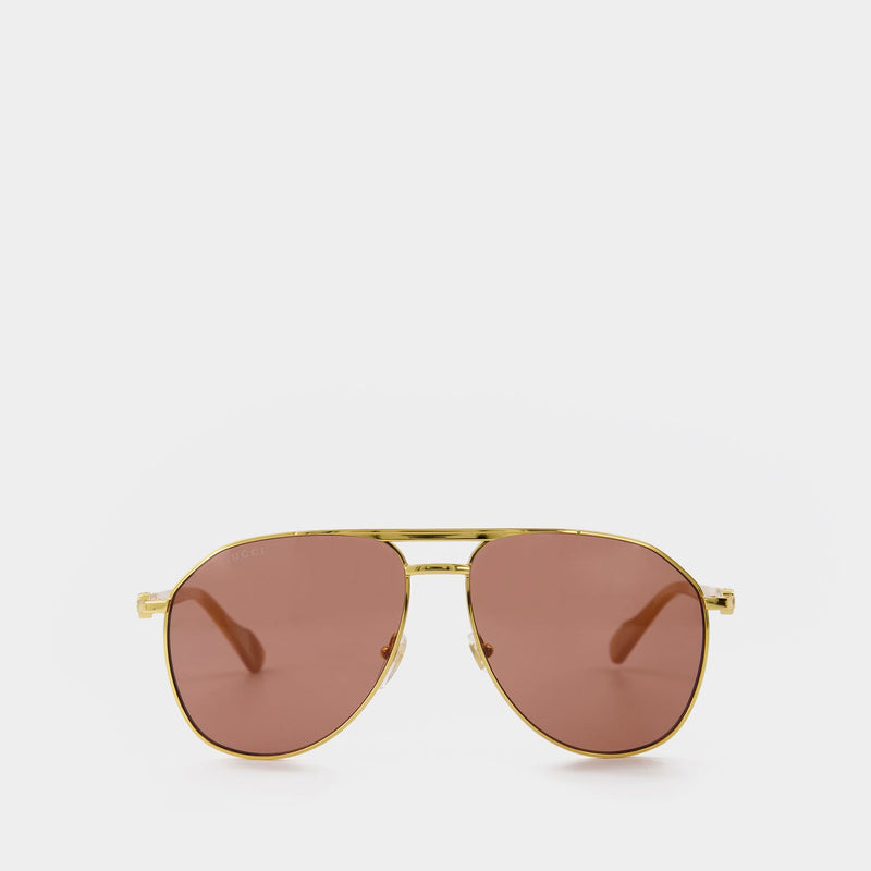 Gg1220S Sunglasses - Gucci  - Gold/Brown - Metal