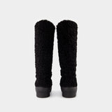 Gia Borghini Tall Eco Shearling Chunky 合成材质高筒靴