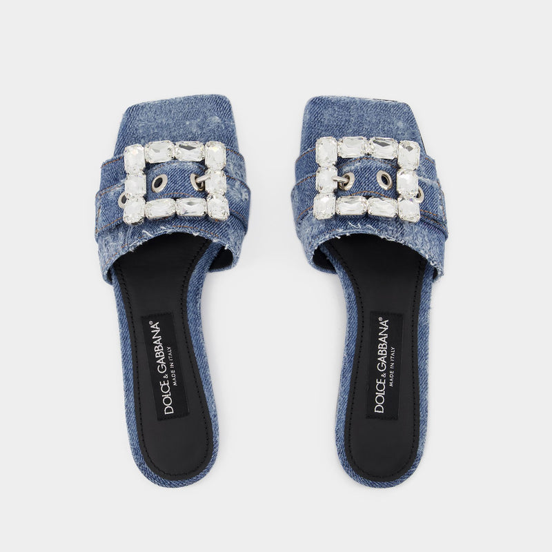 Patchwork Sandals - Dolce & Gabbana - Cobalto Scuro - Denim