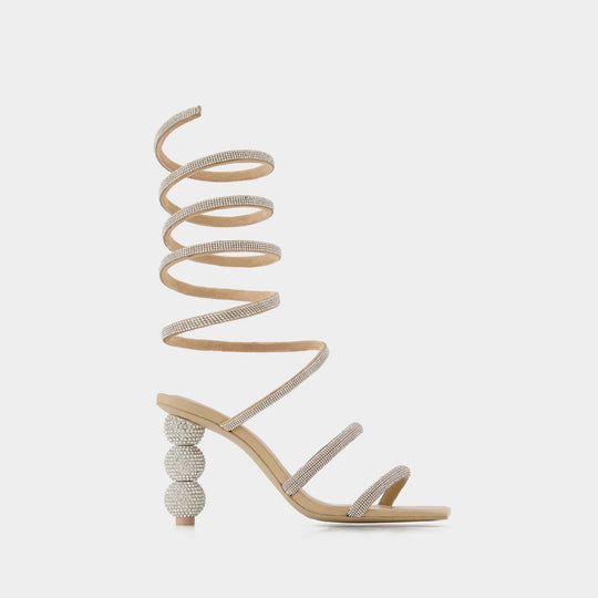 Cult Gaia Lislie金属色水钻凉鞋