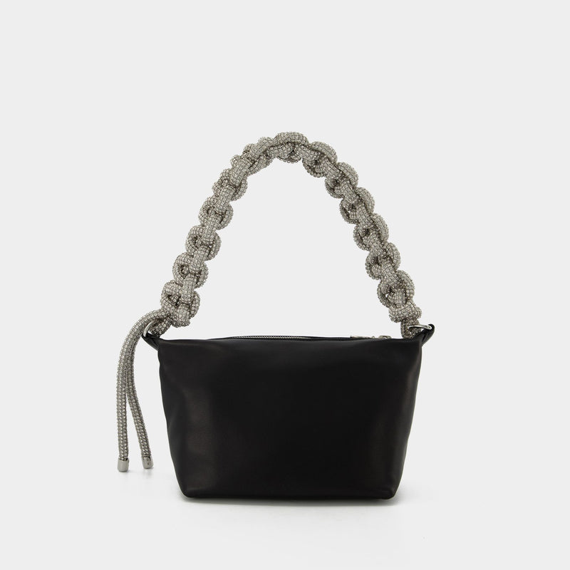 Crystal Cobra Pouch Hobo Bag - Kara - Black - Strass