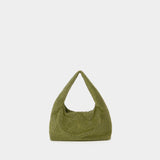 Mini Crystal Mesh Hobo Bag - Kara - Beige - Brass