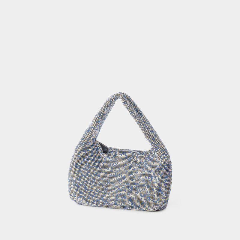 Mini Crystal Mesh Armpit Bag - Kara - Polyester - Blue Pixel