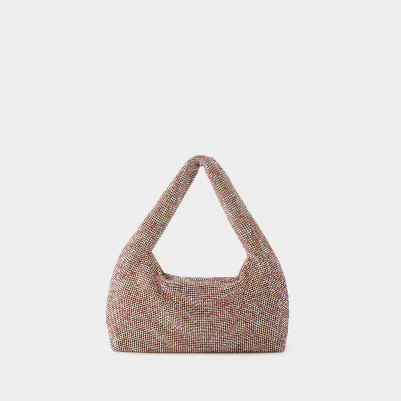 Mini Crystal Mesh Armpit Bag - Kara - Polyester - Pink Pixel