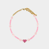 Shourouk Pink Heart Nacklace 项链