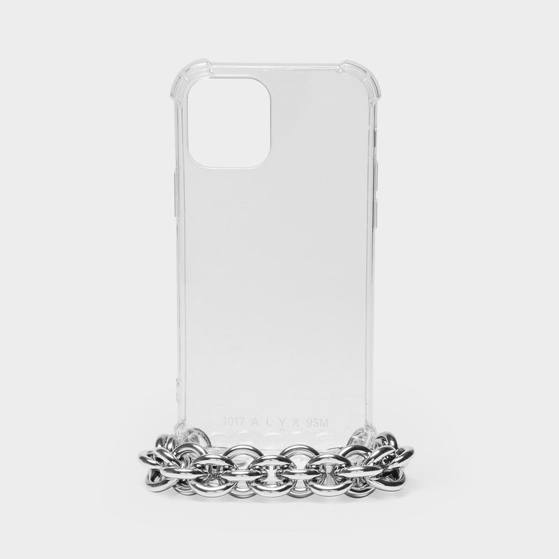 1017 Alyx 9sm IPhone 12 Case TPU 和银色金属手机壳