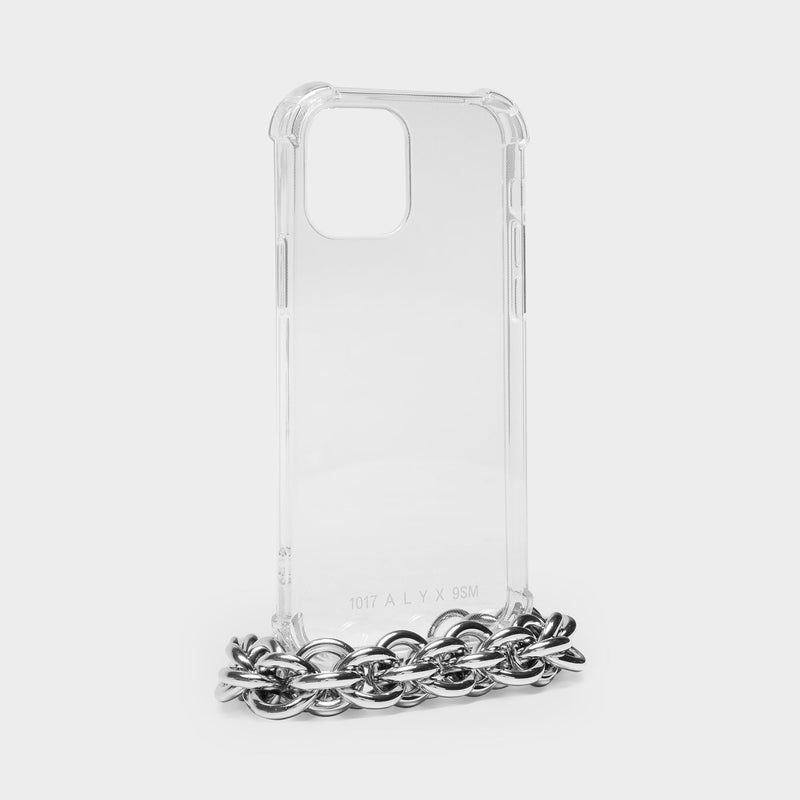 1017 Alyx 9sm IPhone 12 Case TPU 和银色金属手机壳