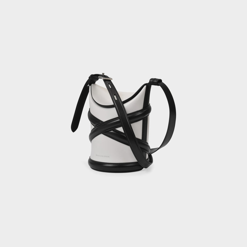 The Curve Hobo Bag - Alexander Mcqueen - White/Black - Leather