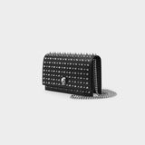 Skull Mini Bag in Black Leather and Studs