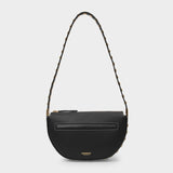 Mini Zip Olympia Bag in Black Leather