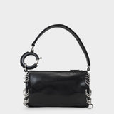 Mini Rhombus Bag in Black Leather