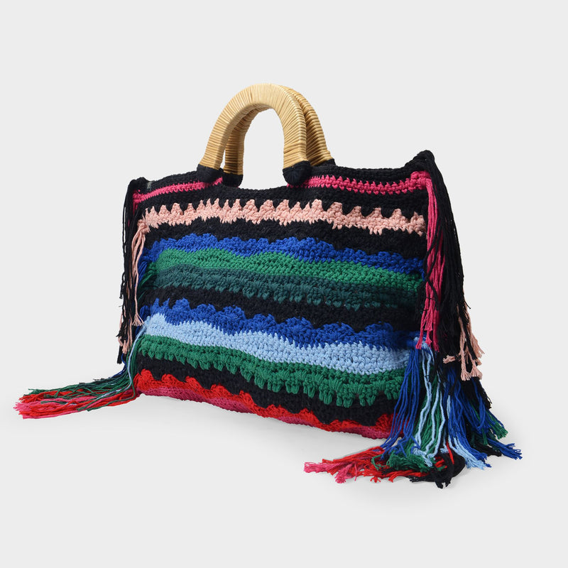 Vera Tote Bag in Multicoloured Crochet