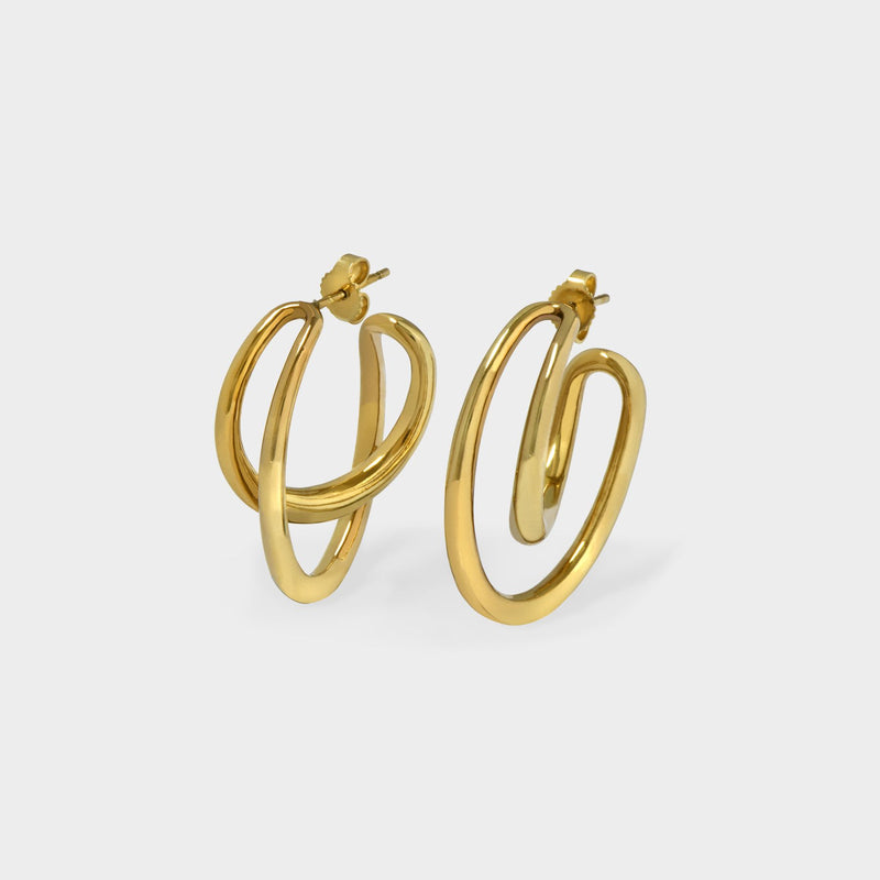 Initial Hoop Earrings in Vermeil