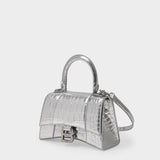 Hourglass Xs Bag - Balenciaga -  Silver - Leather