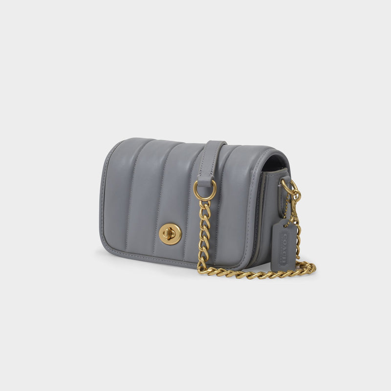 Dinky Bag in Grey Quilted Leather