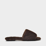 Anna Slides in Black Shearling