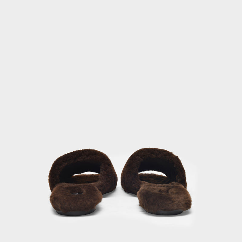 Anna Slides in Black Shearling