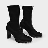 Scuba Soft黑色帆布高跟靴