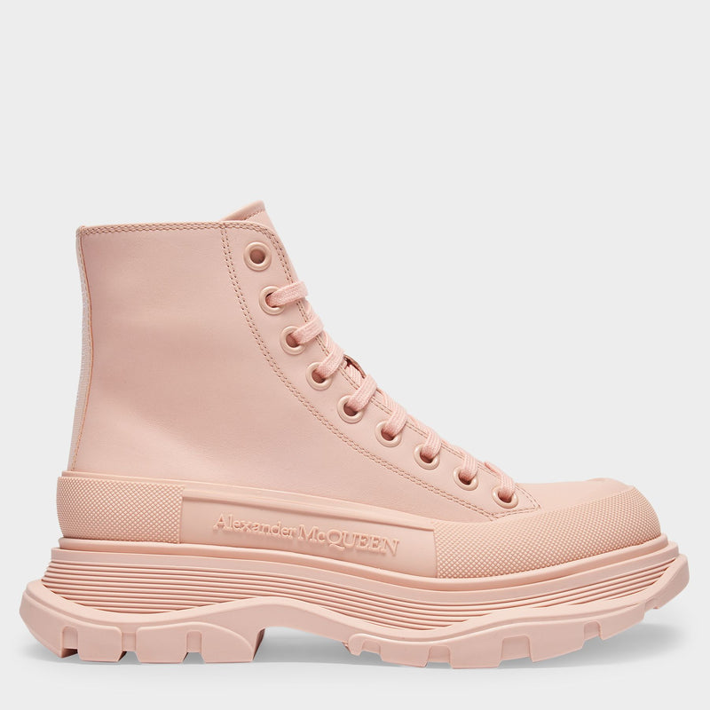 Tread Slick High 粉色牛皮内里高帮橡胶厚底鞋